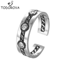 Load image into Gallery viewer, Todorova Antique Beach Punk Rings Vintage Geometric Knuckle Rings for Women Men Carved Adjustable Finger Foot Toe Ring