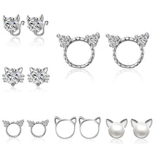 Load image into Gallery viewer, Rinhoo Cute Kitten Animal Stud Earrings Fashion Jewelry Gifts Women   Girls Daily Sweet Cat Ear Design Minimalist Trendy Earring