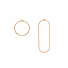 Load image into Gallery viewer, Huidang minimalist circle asymmetrical earrings female accessory designer jewelry stud earrings