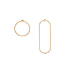 Load image into Gallery viewer, Huidang minimalist circle asymmetrical earrings female accessory designer jewelry stud earrings