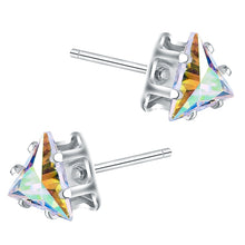 Load image into Gallery viewer, 11 Color Fashion Triangle Earring For Women 6MM Simulated Zircon Small Stud Earrings Minimalist Jewelry