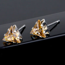 Load image into Gallery viewer, 11 Color Fashion Triangle Earring For Women 6MM Simulated Zircon Small Stud Earrings Minimalist Jewelry
