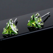 Load image into Gallery viewer, 11 Color Fashion Triangle Earring For Women 6MM Simulated Zircon Small Stud Earrings Minimalist Jewelry