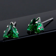 Load image into Gallery viewer, 11 Color Fashion Triangle Earring For Women 6MM Simulated Zircon Small Stud Earrings Minimalist Jewelry