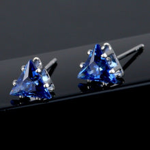 Load image into Gallery viewer, 11 Color Fashion Triangle Earring For Women 6MM Simulated Zircon Small Stud Earrings Minimalist Jewelry
