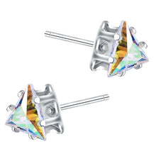 Load image into Gallery viewer, 11 Color Fashion Triangle Earring For Women 6MM Simulated Zircon Small Stud Earrings Minimalist Jewelry