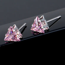 Load image into Gallery viewer, 11 Color Fashion Triangle Earring For Women 6MM Simulated Zircon Small Stud Earrings Minimalist Jewelry
