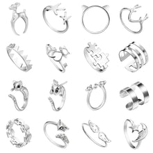 Load image into Gallery viewer, Todorova Punk Rock Skull Ring Female Heart DNA Wave Rings for Women Fashion Men Jewelry Toe Ring Dropshipping