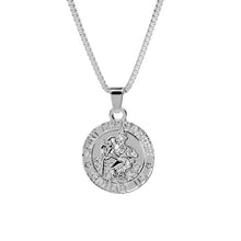Load image into Gallery viewer, Jesus christ chain Necklace Saint christopher protect us necklaces Round Silver Gold color Christ Jewelry Gift For Christians