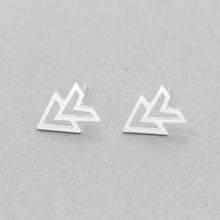 Load image into Gallery viewer, Minimalist Women Ear Jewelry Arrow Studs Earrings Stainless Steel Geometric Double Triangle Earrings Rose Gold Silver Color Gift