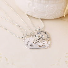 Load image into Gallery viewer, New Hot Heart Broken Style 2-Piece And 3 Parts Pendant Necklace Best Friend Forever Necklace Jewelry Gift For Girl