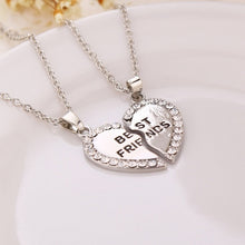Load image into Gallery viewer, New Hot Heart Broken Style 2-Piece And 3 Parts Pendant Necklace Best Friend Forever Necklace Jewelry Gift For Girl