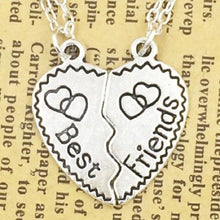 Load image into Gallery viewer, New Hot Heart Broken Style 2-Piece And 3 Parts Pendant Necklace Best Friend Forever Necklace Jewelry Gift For Girl