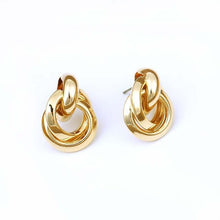Load image into Gallery viewer, LWONG 2018 New Gold Silver Color Knotted Stud Earrings Classic Twisted Small Stud Earrings Cute Solid Minimalist Studs Jewelry