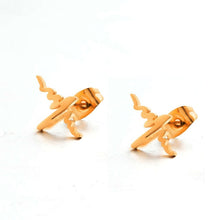 Load image into Gallery viewer, Creative ECG Ear Studs Stylish golden silver color stainless steel Heartbeat earrings for women girl Minimalist jewelry 2019