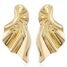 Load image into Gallery viewer, SRCOI Baroque Gold Silver Color Metal Stud Earrings Big Irregular Abstract Geometric Statement Earrings Minimalist Women Jewelry