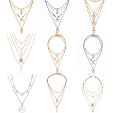 Load image into Gallery viewer, 2018 New Multilayer Crystal Shell Moon Pendant Necklaces For Women Vintage Charm Choker Necklace Statement Party Jewelry Gift