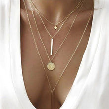Load image into Gallery viewer, 2018 New Multilayer Crystal Shell Moon Pendant Necklaces For Women Vintage Charm Choker Necklace Statement Party Jewelry Gift