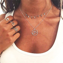 Load image into Gallery viewer, 2018 New Multilayer Crystal Shell Moon Pendant Necklaces For Women Vintage Charm Choker Necklace Statement Party Jewelry Gift