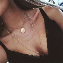 Load image into Gallery viewer, 2018 New Multilayer Crystal Shell Moon Pendant Necklaces For Women Vintage Charm Choker Necklace Statement Party Jewelry Gift