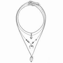 Load image into Gallery viewer, 2018 New Multilayer Crystal Shell Moon Pendant Necklaces For Women Vintage Charm Choker Necklace Statement Party Jewelry Gift