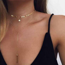 Load image into Gallery viewer, 2018 New Multilayer Crystal Shell Moon Pendant Necklaces For Women Vintage Charm Choker Necklace Statement Party Jewelry Gift