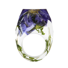 Load image into Gallery viewer, New Transparent Forest Handmade Dried Flower Resin Ring Colorful Ink Pattern Scenery for Women Fashion Jewelry Ring