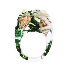 Load image into Gallery viewer, New Transparent Forest Handmade Dried Flower Resin Ring Colorful Ink Pattern Scenery for Women Fashion Jewelry Ring