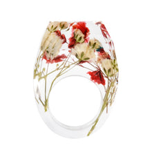 Load image into Gallery viewer, New Transparent Forest Handmade Dried Flower Resin Ring Colorful Ink Pattern Scenery for Women Fashion Jewelry Ring