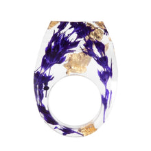 Load image into Gallery viewer, New Transparent Forest Handmade Dried Flower Resin Ring Colorful Ink Pattern Scenery for Women Fashion Jewelry Ring