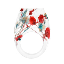 Load image into Gallery viewer, New Transparent Forest Handmade Dried Flower Resin Ring Colorful Ink Pattern Scenery for Women Fashion Jewelry Ring