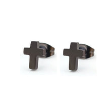 Load image into Gallery viewer, 1Pair Tiny Cross Minimalist Men Earrings Stainless Steel Earrings Simple Jesus Studs Fashion Ear Jewelry For Women Man