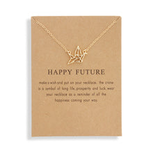 Load image into Gallery viewer, Happy Future Paper Crane Necklace Women Origami Pigeon Pendant Clavicle Chain Statement Choker Necklaces
