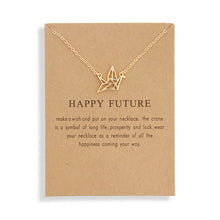 Load image into Gallery viewer, Happy Future Paper Crane Necklace Women Origami Pigeon Pendant Clavicle Chain Statement Choker Necklaces