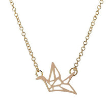Load image into Gallery viewer, Happy Future Paper Crane Necklace Women Origami Pigeon Pendant Clavicle Chain Statement Choker Necklaces