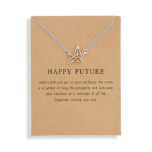 Load image into Gallery viewer, Happy Future Paper Crane Necklace Women Origami Pigeon Pendant Clavicle Chain Statement Choker Necklaces
