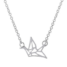Load image into Gallery viewer, Happy Future Paper Crane Necklace Women Origami Pigeon Pendant Clavicle Chain Statement Choker Necklaces