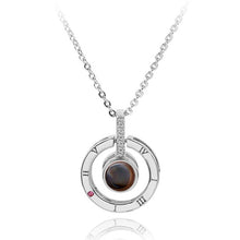Load image into Gallery viewer, 2018 New Arrival Rose Gold&amp;Silver 100 languages I love you Projection Pendant Necklace Romantic Love Memory Wedding Jewelery