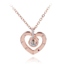 Load image into Gallery viewer, 2018 New Arrival Rose Gold&amp;Silver 100 languages I love you Projection Pendant Necklace Romantic Love Memory Wedding Jewelery