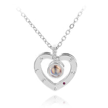 Load image into Gallery viewer, 2018 New Arrival Rose Gold&amp;Silver 100 languages I love you Projection Pendant Necklace Romantic Love Memory Wedding Jewelery