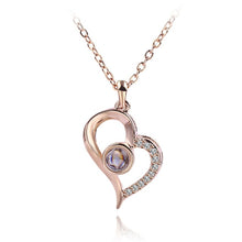 Load image into Gallery viewer, 2018 New Arrival Rose Gold&amp;Silver 100 languages I love you Projection Pendant Necklace Romantic Love Memory Wedding Jewelery