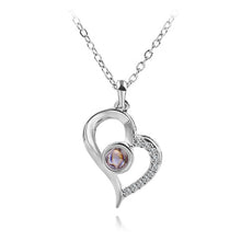 Load image into Gallery viewer, 2018 New Arrival Rose Gold&amp;Silver 100 languages I love you Projection Pendant Necklace Romantic Love Memory Wedding Jewelery