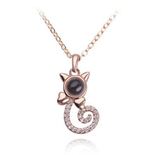 Load image into Gallery viewer, 2018 New Arrival Rose Gold&amp;Silver 100 languages I love you Projection Pendant Necklace Romantic Love Memory Wedding Jewelery
