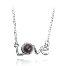 Load image into Gallery viewer, 2018 New Arrival Rose Gold&amp;Silver 100 languages I love you Projection Pendant Necklace Romantic Love Memory Wedding Jewelery