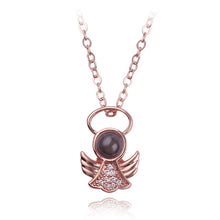 Load image into Gallery viewer, 2018 New Arrival Rose Gold&amp;Silver 100 languages I love you Projection Pendant Necklace Romantic Love Memory Wedding Jewelery