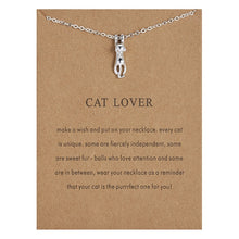Load image into Gallery viewer, Fashion Jewelry Cute Cat Lover Necklace &amp; Pendant For Women Gift For Women Gold Silver Cat Pendant Short Chain Necklace