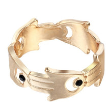 Load image into Gallery viewer, QIAMNI DNA Fish Tail Pineapple Molecule Heart Puzzle Pulse Ring for Women Elephant Deer Crab Ring Best Friend Birthday Gift