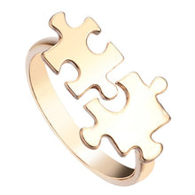 Load image into Gallery viewer, QIAMNI DNA Fish Tail Pineapple Molecule Heart Puzzle Pulse Ring for Women Elephant Deer Crab Ring Best Friend Birthday Gift