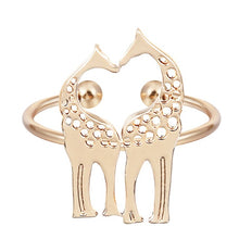 Load image into Gallery viewer, QIAMNI DNA Fish Tail Pineapple Molecule Heart Puzzle Pulse Ring for Women Elephant Deer Crab Ring Best Friend Birthday Gift