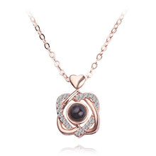 Load image into Gallery viewer, 2018 New Arrival Rose Gold&amp;Silver 100 languages I love you Projection Pendant Necklace Romantic Love Memory Wedding Jewelery
